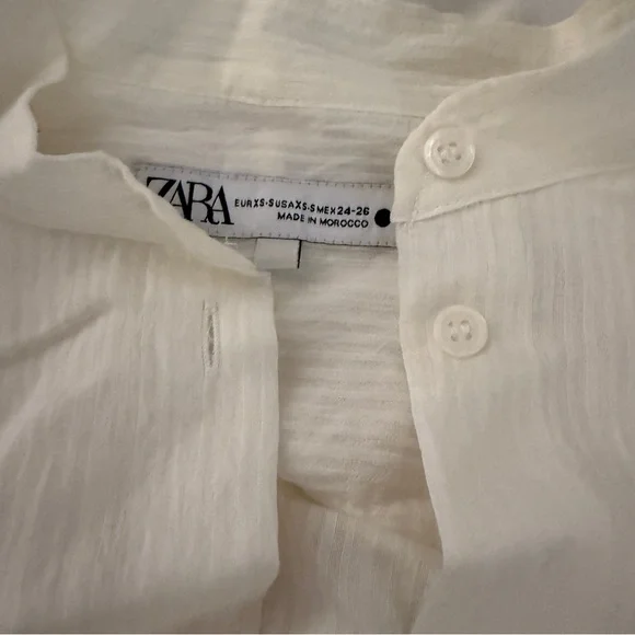 Zara Cream Button-Up Blouse - Picture 4 of 5